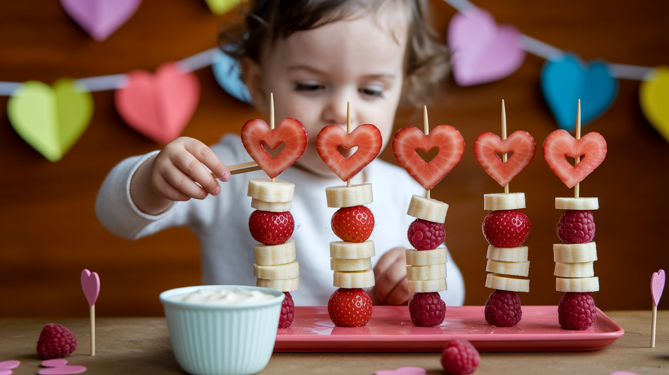 Create Valentine's Day Fruit Kabobs