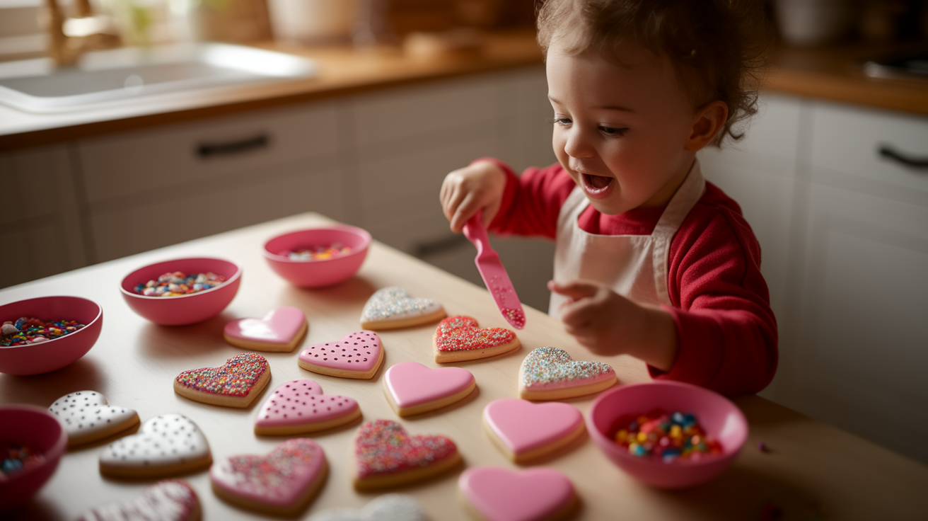 Decorate Heart-Shaped Cookies