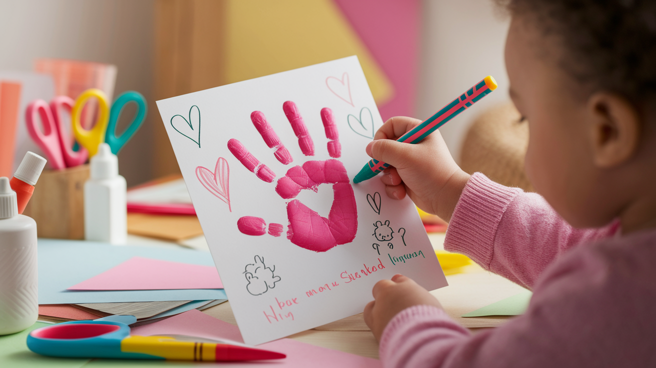 Heart-Shaped Handprint Crafts