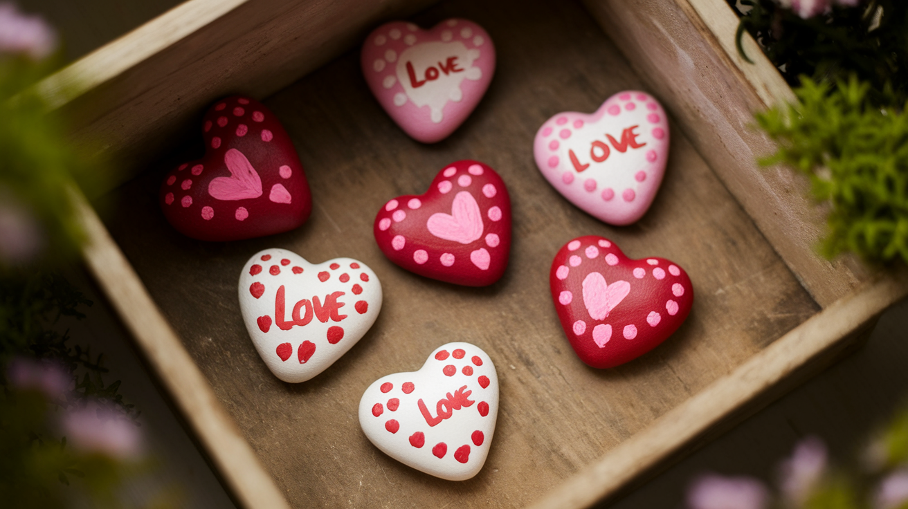 Paint Heart-Shaped Rocks