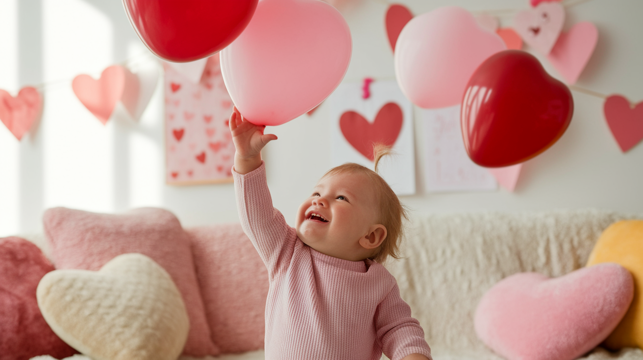 Play with Heart-Shaped Balloons