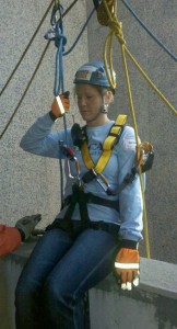 Kate Hall practice run for Over the Edge Richmond VA Special Olympics