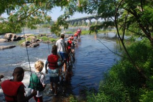 The gang on a trek at Virginia Fishing Adventures