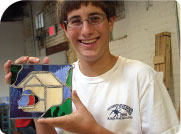 Visual Arts Center of Richmond child with art One Happy Richmond kid at the Visual Arts Center of Richmond